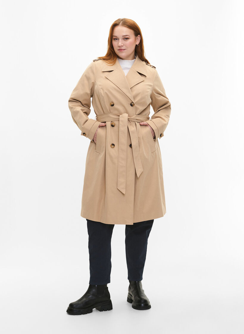 Trenchcoat mit Taschen und Gürtel, Nomad, Model image number 3
