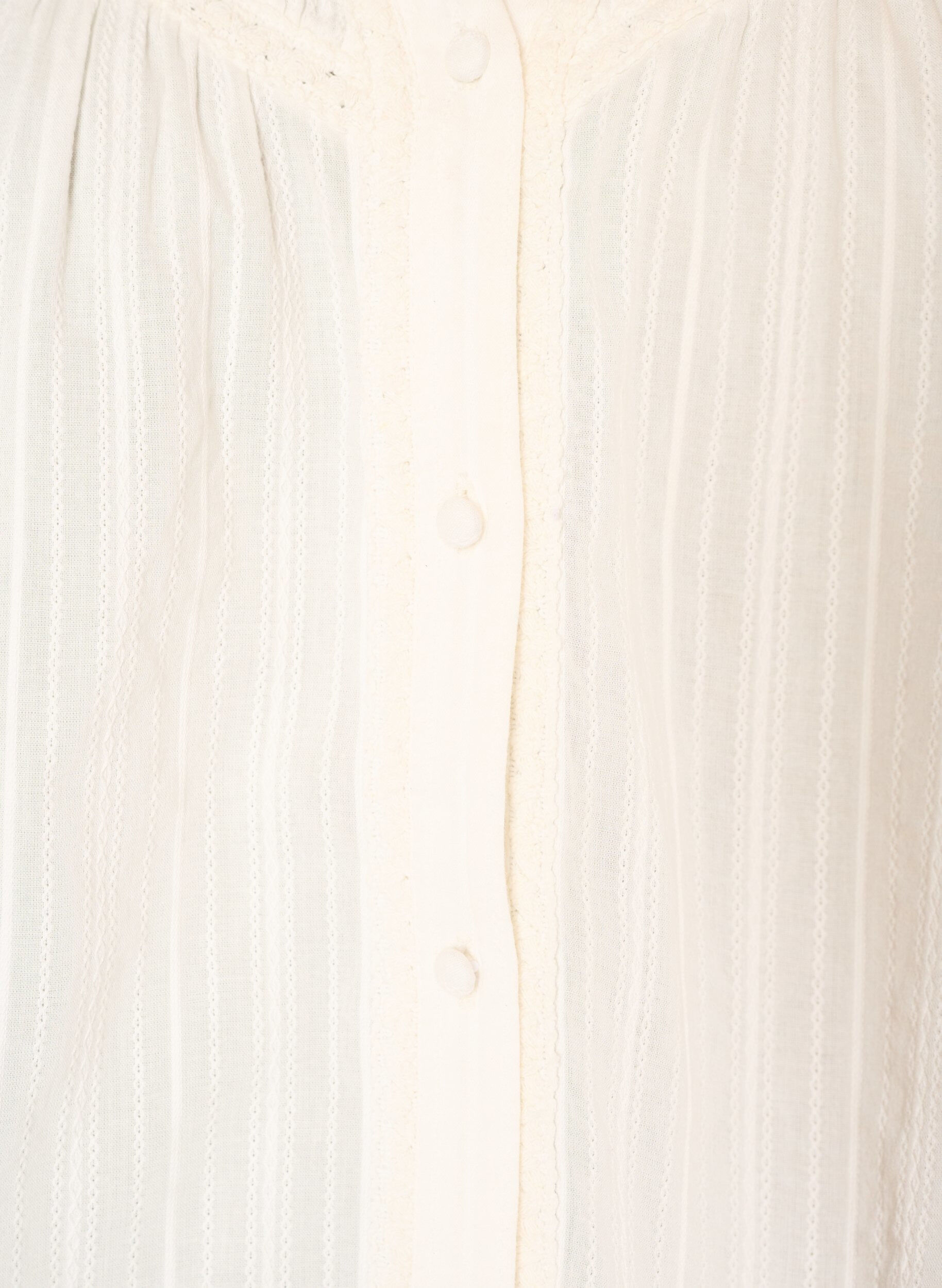 ZizziBluse aus Baumwolle mit Zierb&auml;ndern, Vanille, Packshot image number 2
