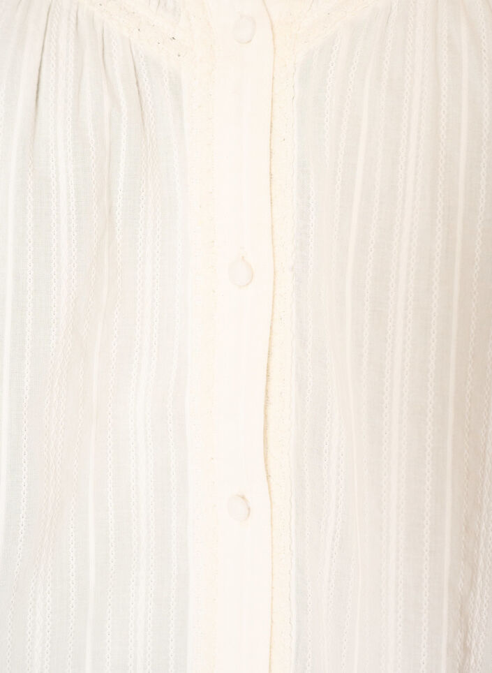 Bluse aus Baumwolle mit Zierb&auml;ndern, Vanille, Packshot image number 2