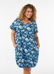 Kurzarm Baumwollkleid mit Print, Blau, Model image number 0