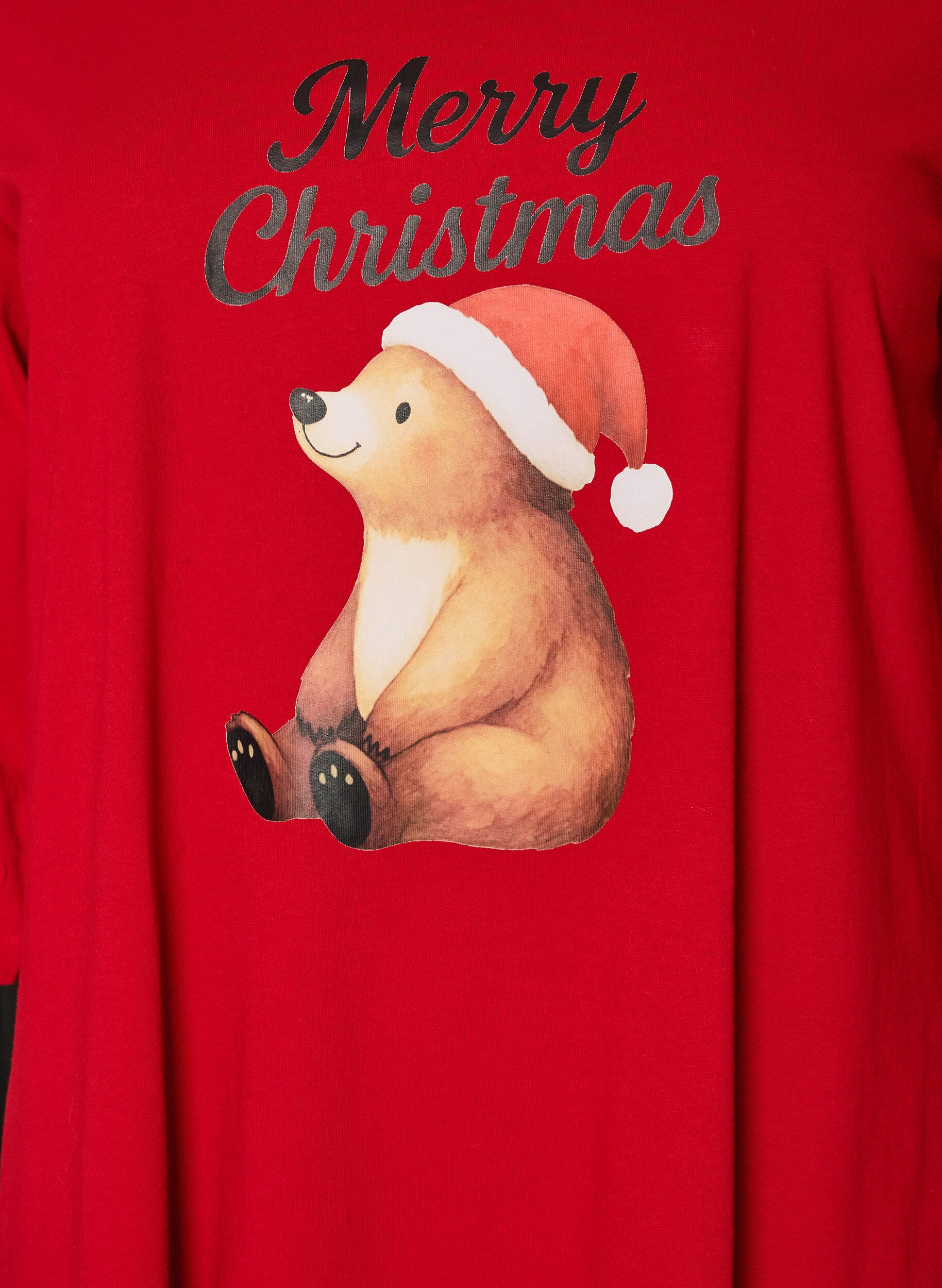 ZizziNachthemd aus Bio-Baumwolle mit Weihnachtsmotiv, Rot, Packshot image number 2