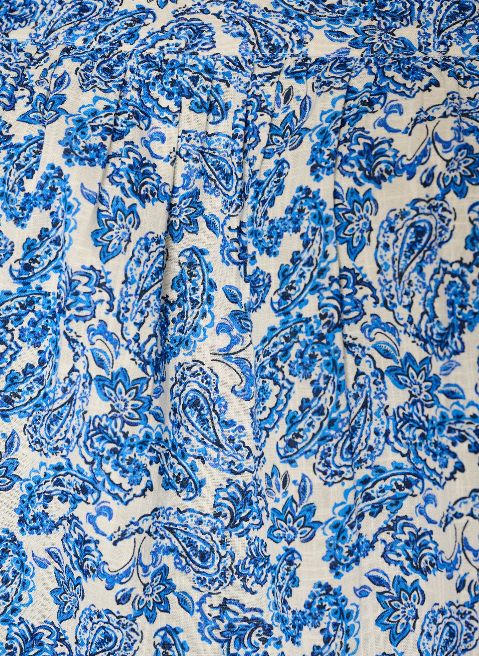 ZizziBaumwollbluse mit eckigem Ausschnitt, Blau, Packshot image number 2