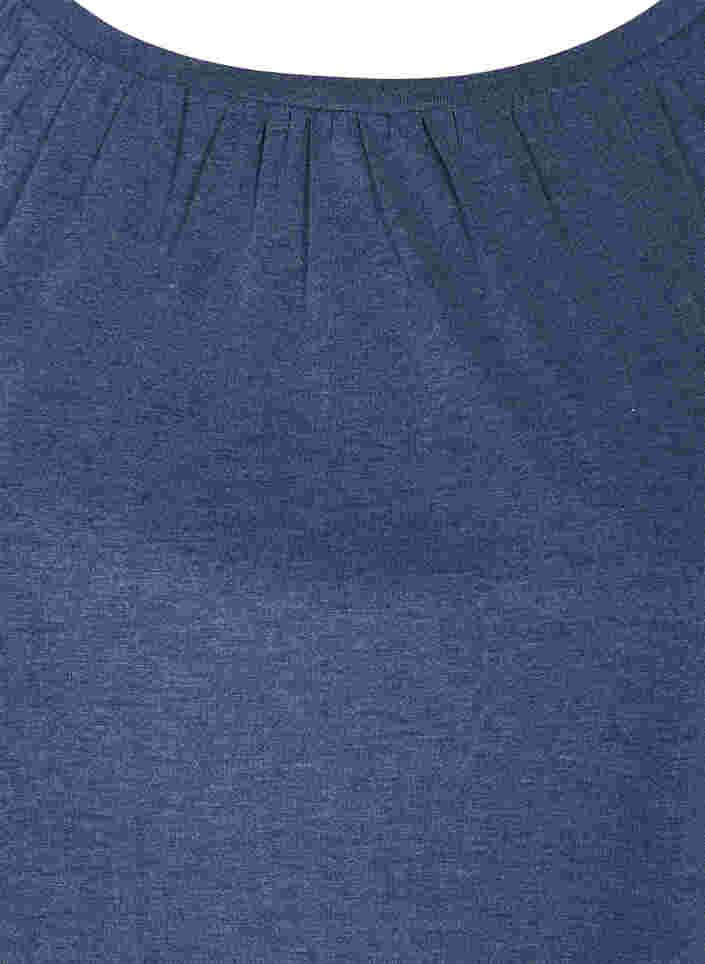 Einfarbige Bluse mit 2/4-Ärmeln, Navy Blazer Mél, Packshot image number 2