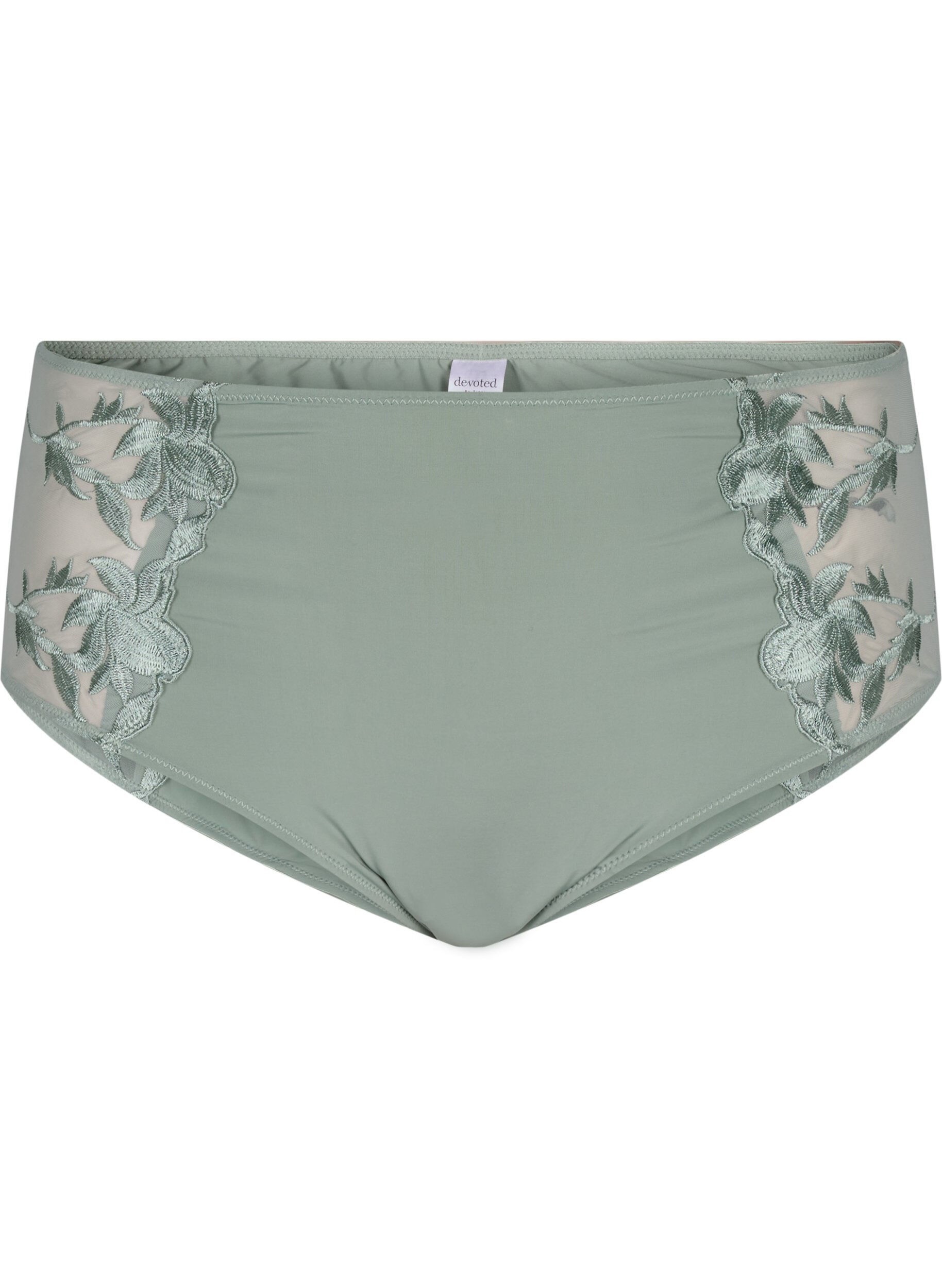 Zizzi Hipster-Slip mit Stickerei und normaler Taille, Iceberg Green, Packshot image number 0
