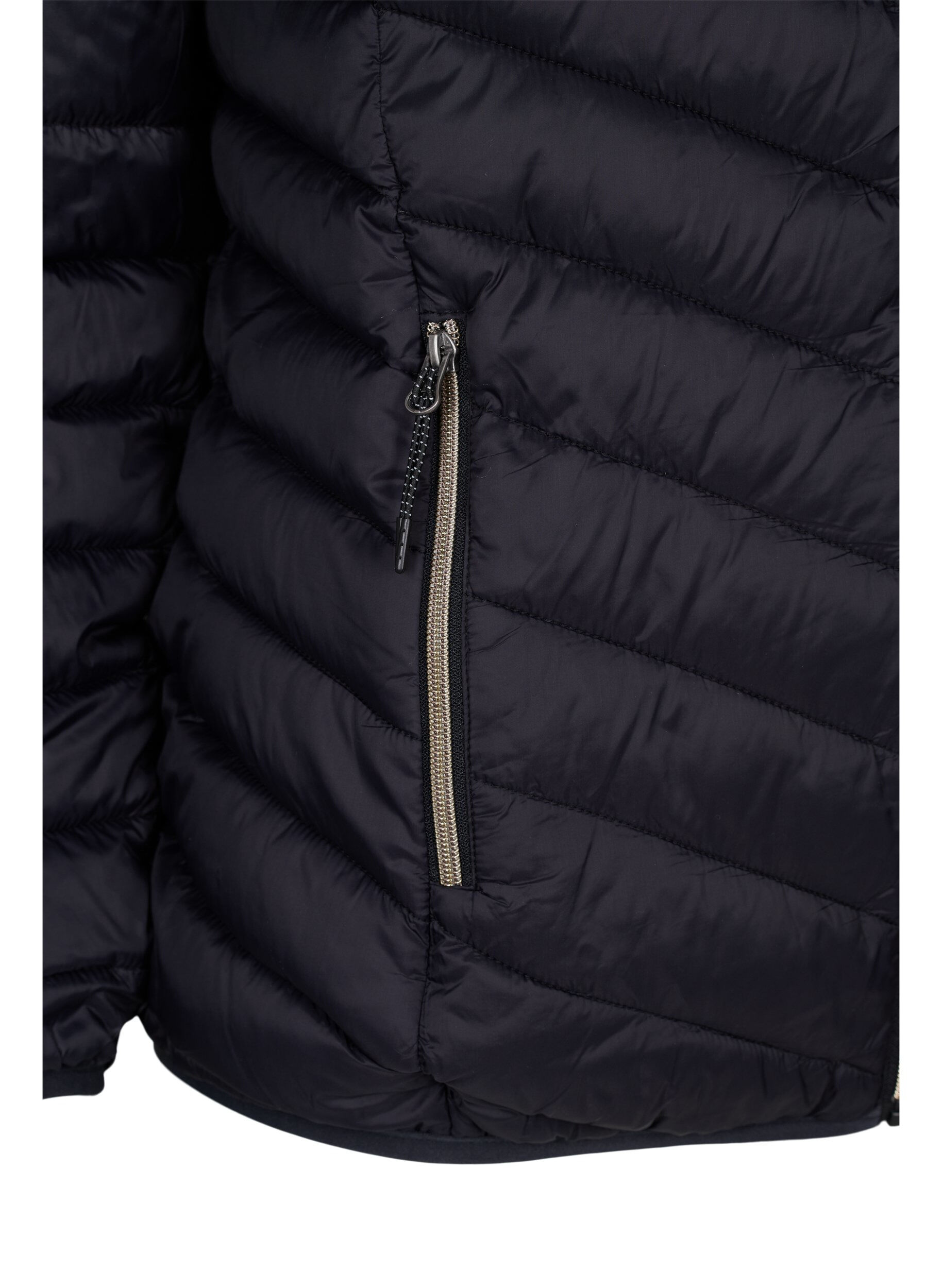 ZizziLeichte Steppjacke mit Kapuze, Schwarz, Packshot image number 3