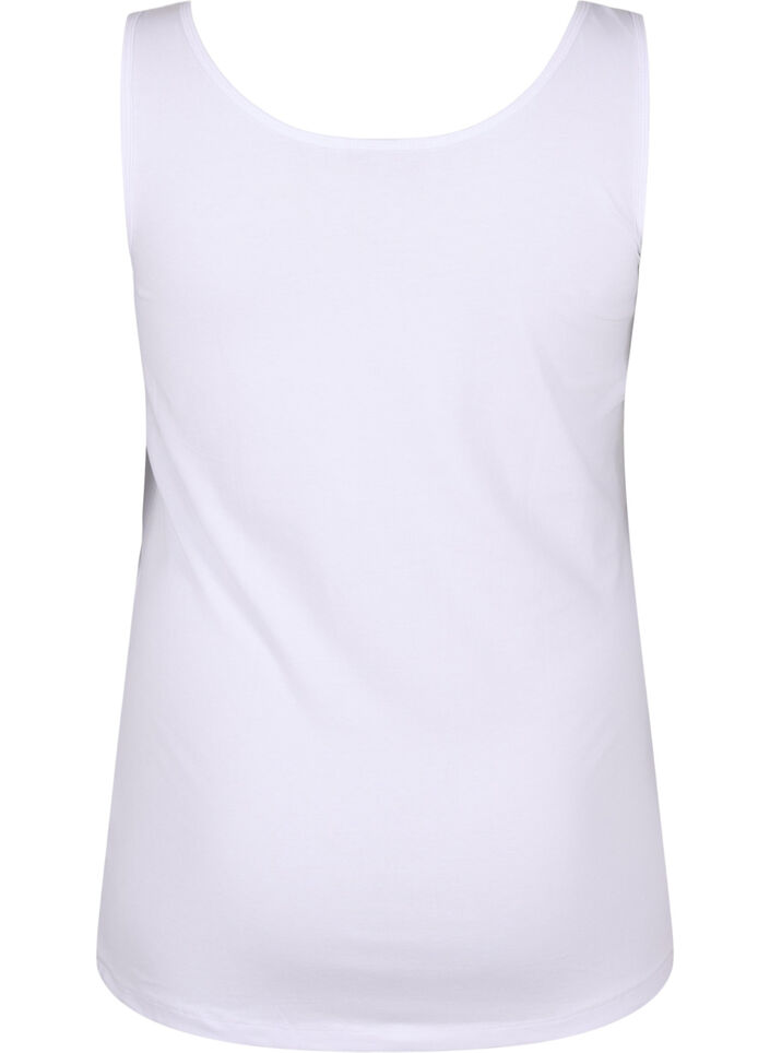 Einfarbiges basic Top aus Baumwolle, Wei&szlig;, Packshot image number 1