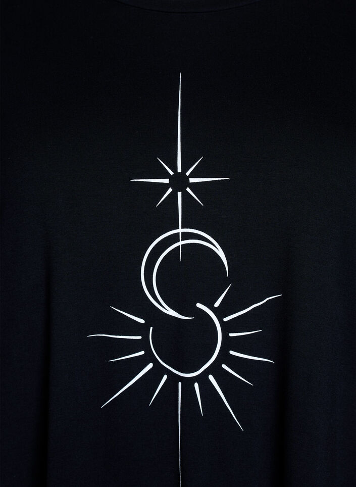 Nachthemd aus Viskose mit lockerer Passform, Schwarz, Packshot image number 2