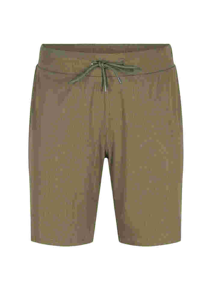 Lockere Shorts mit Ripp, Ivy Green, Packshot image number 0