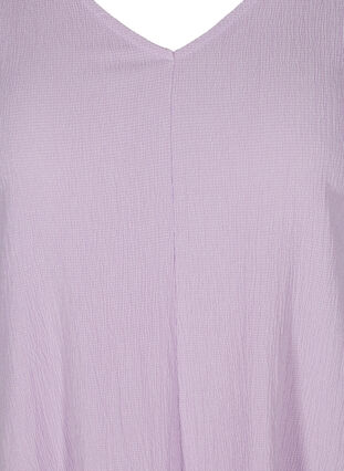 Kleid mit Puffärmeln und V-Ausschnitt, Purple Rose, Packshot image number 2