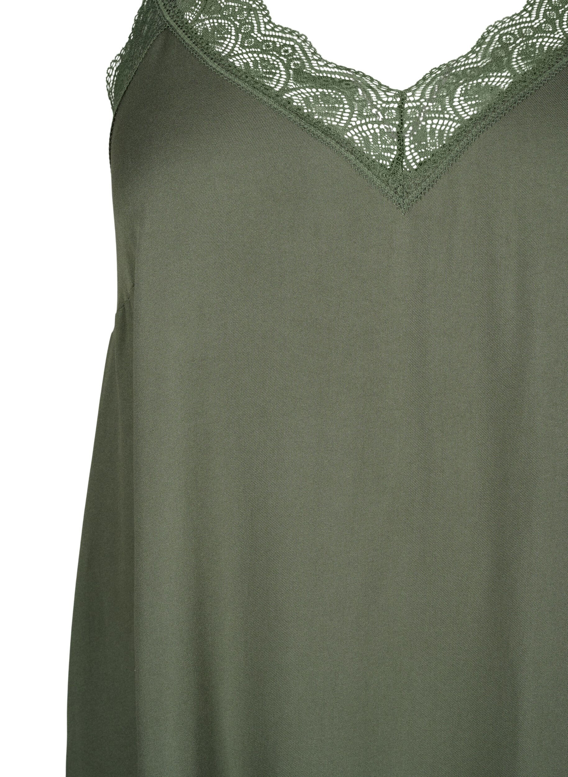 Zizzi Midi-Tr&auml;gerkleid aus Viskose mit Spitze, Thyme, Packshot image number 2