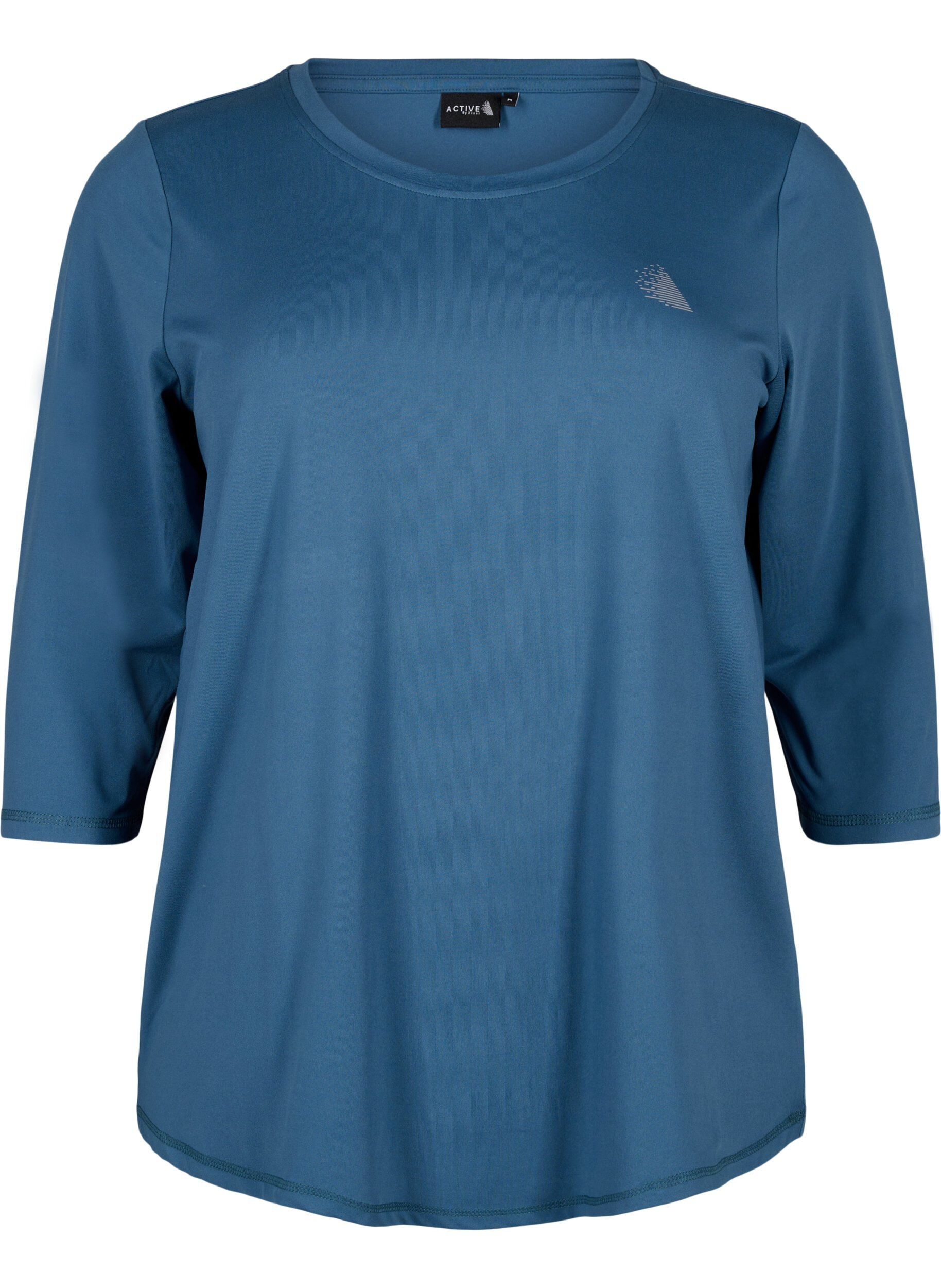Zizzi Trainingsbluse mit 3/4 &Auml;rmeln, Petrol, Packshot image number 0