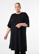 T-Shirt-Kleid aus Jersey mit Seitenschlitzen, Schwarz, Model image number 0