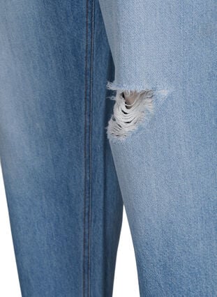 Mille Mom-Fit-Jeans mit Destroyed-Effekt, Light Blue, Packshot image number 3