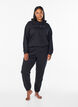 Sweatshirt mit Kapuze und Aufdruck, Schwarz, Model image number 1