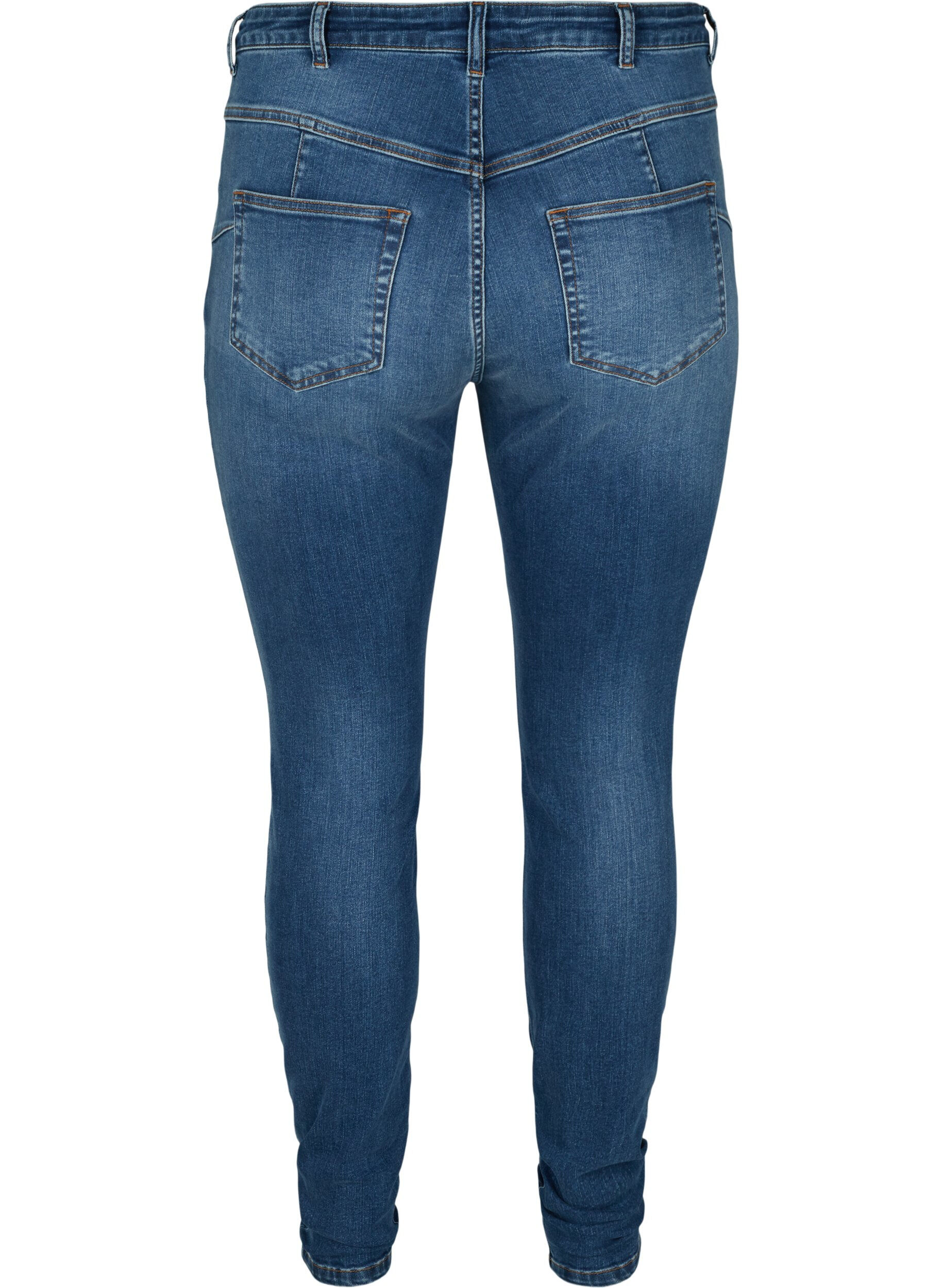 Zizzi Hochtaillierte Amy Jeans mit Push-Up, Blue denim, Packshot image number 1