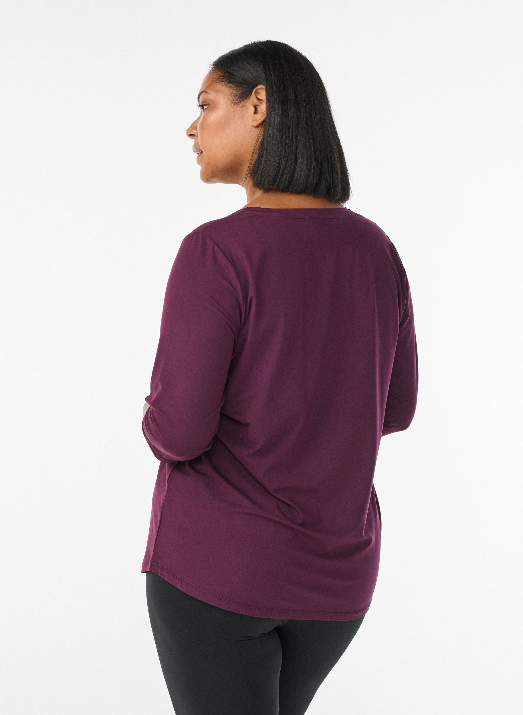 ZizziTrainingsshirt mit 3/4-&Auml;rmeln, Lila, Model image number 2