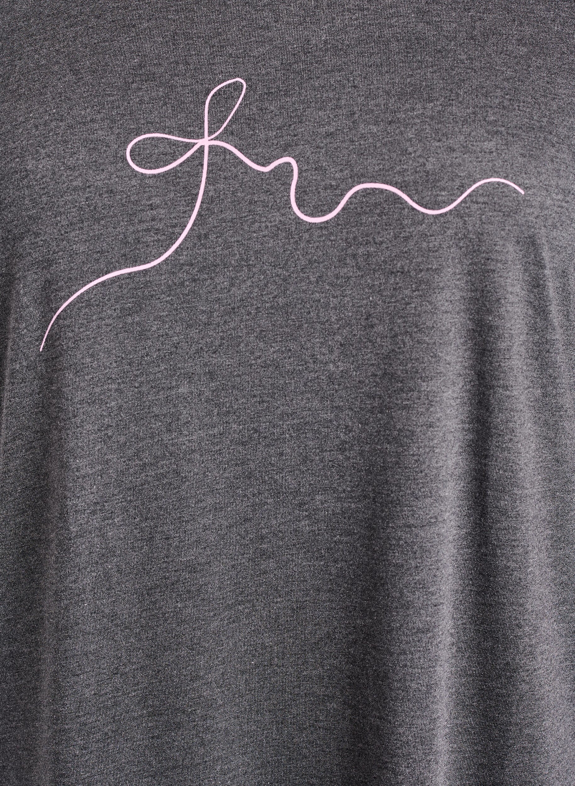 ZizziKurzarm-Nachthemd mit Textaufdruck, Schwarz, Packshot image number 2