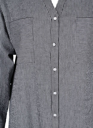 Gestreiftes Hemdkleid aus Baumwolle, Black Stripe, Packshot image number 2