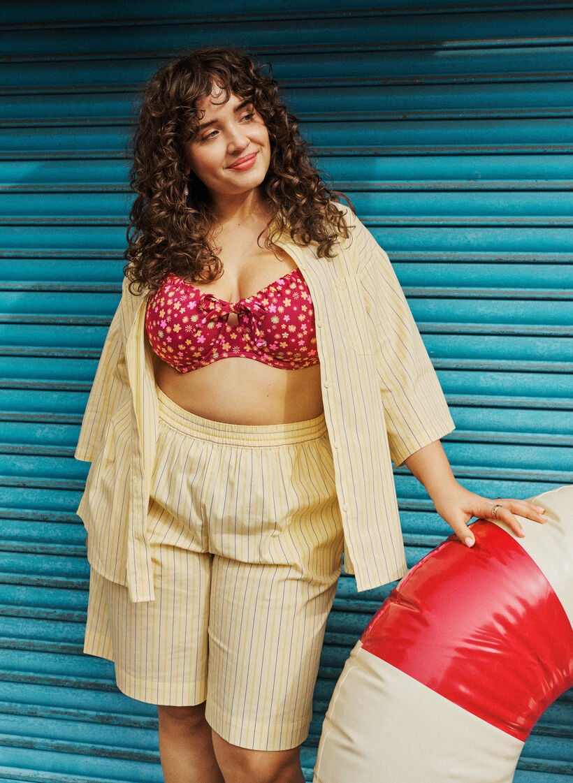 Gestreifte Bluse in lockerer Passform, Gelb, Image image number 0