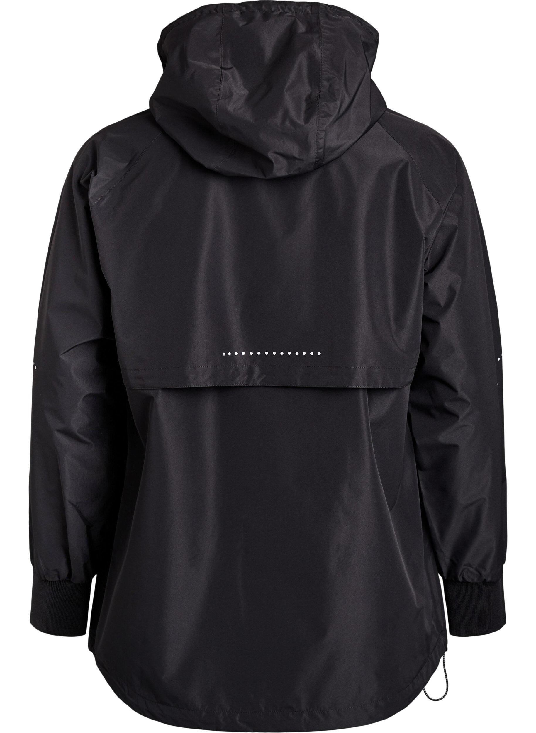 Zizzi Regenjacke mit reflektierenden Details, Schwarz, Packshot image number 1