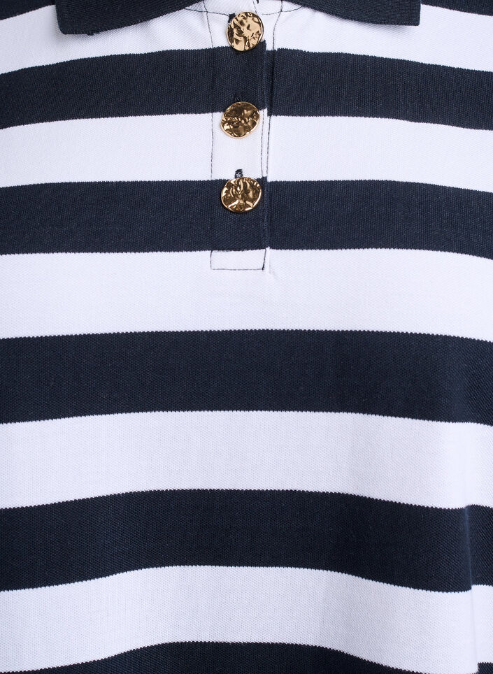 Poloshirt mit langen Ärmeln und Streifenmuster, Schwarz, Packshot image number 2