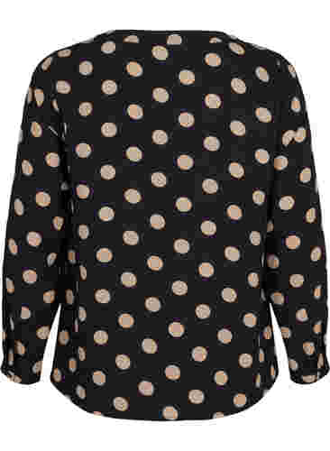 FLASH - Langärmelige Bluse mit Print, Black Brown Dot, Packshot image number 1