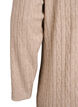 Kleid mit Zopfmuster und V-Ausschnitt, Beige, Packshot image number 3