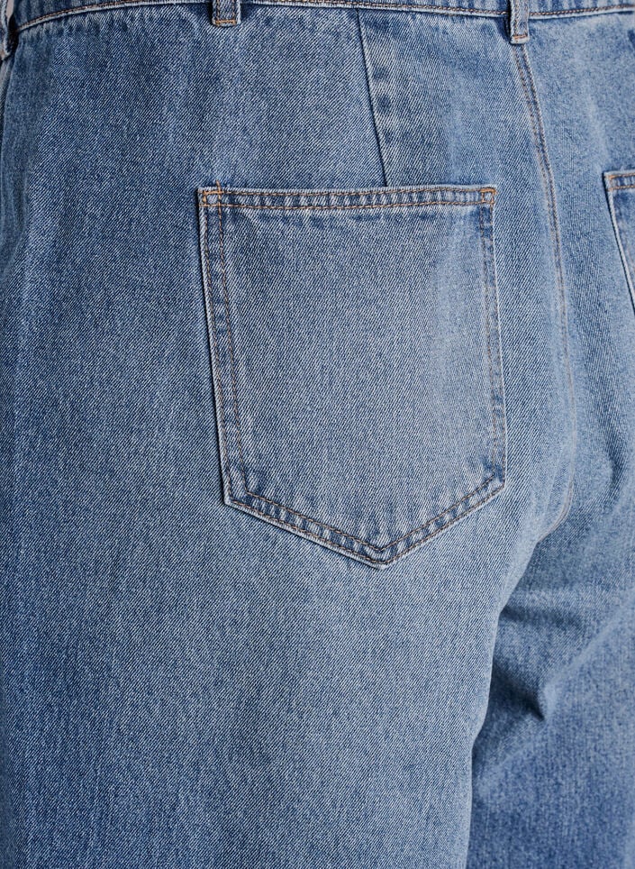 Hoch taillierte Barrel-Jeans, Blau, Packshot