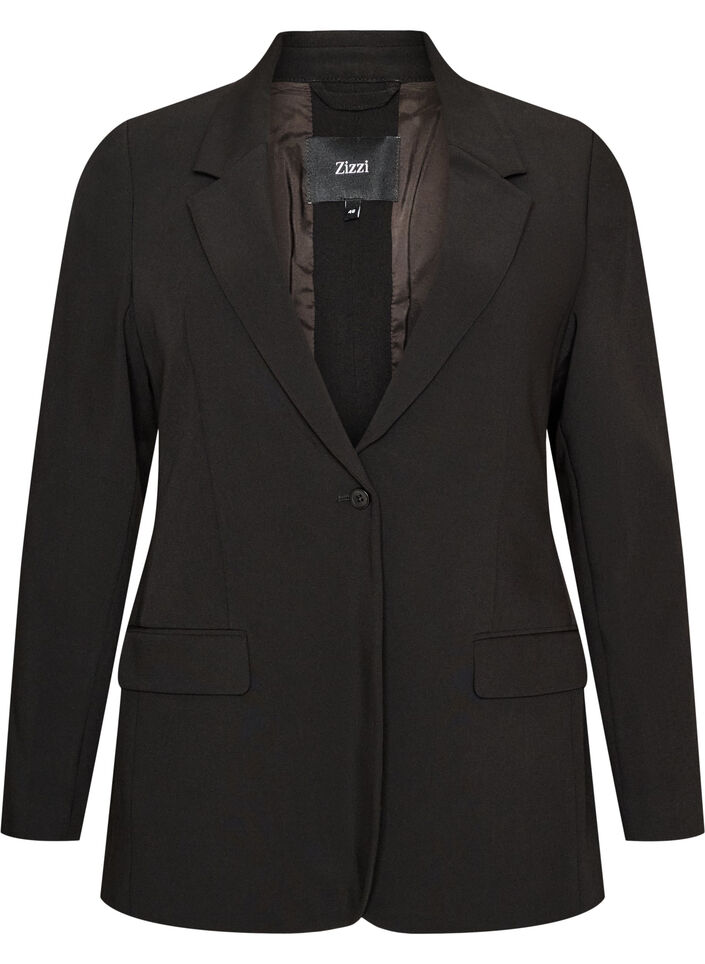 Blazer mit R&uuml;ckenschlitz und Bindedetail, Schwarz, Packshot image number 0