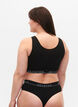 Baumwoll-G-String mit regul&auml;rer Taille, Schwarz, Model image number 1