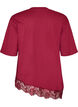 T-Shirt mit asymmetrischem Spitzensaum, Rot, Packshot image number 1