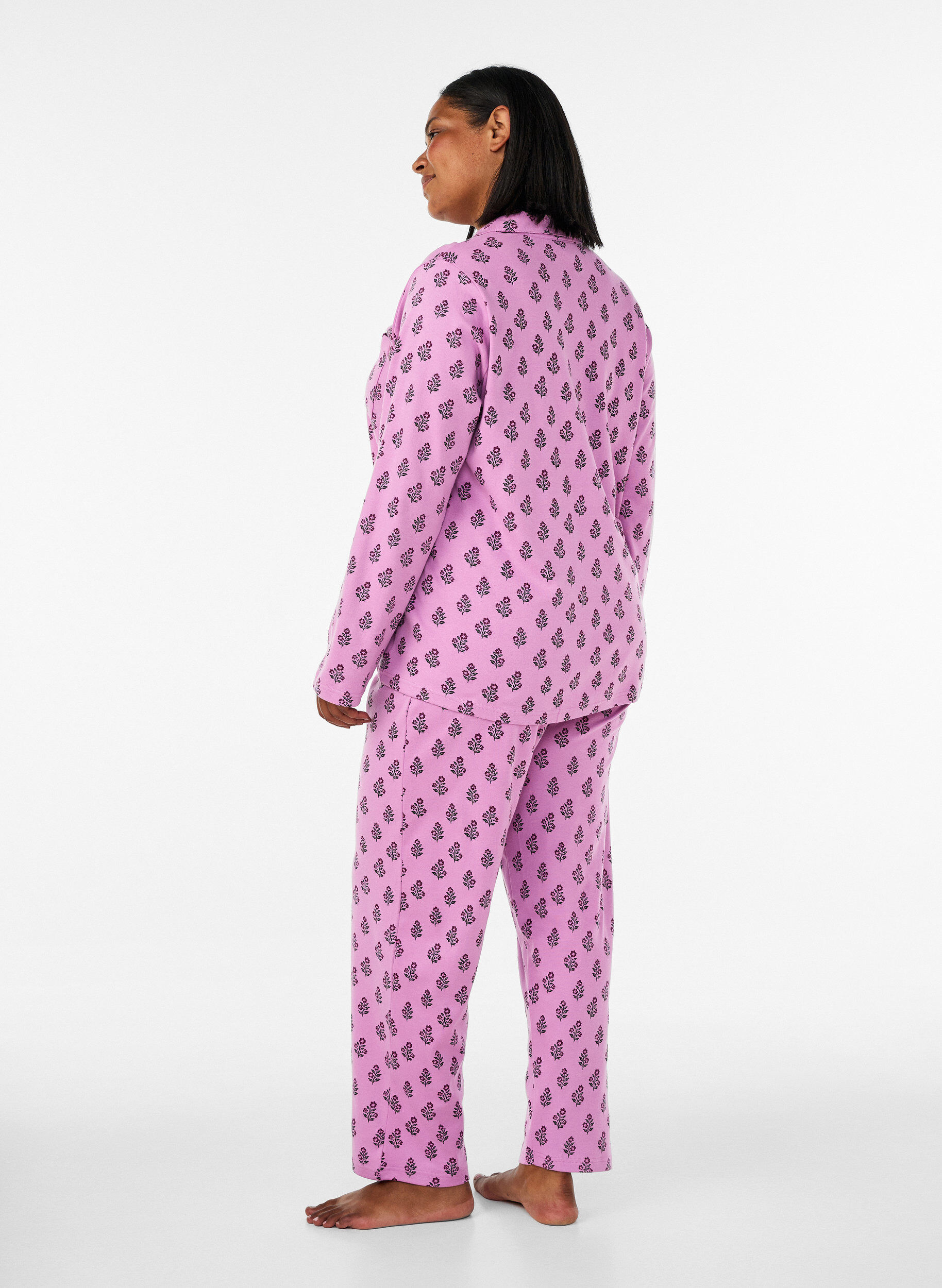 ZizziBaumwoll-Pyjamahose mit hohem Bund, Rot, Model image number 1