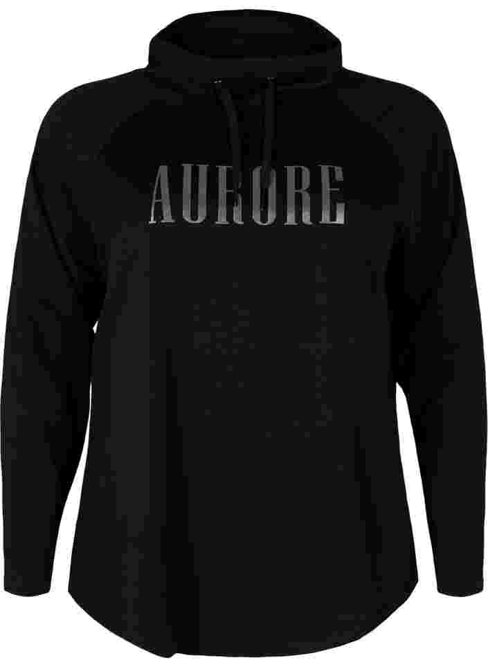 Sweatshirt mit hohem Kragen, Black, Packshot image number 0