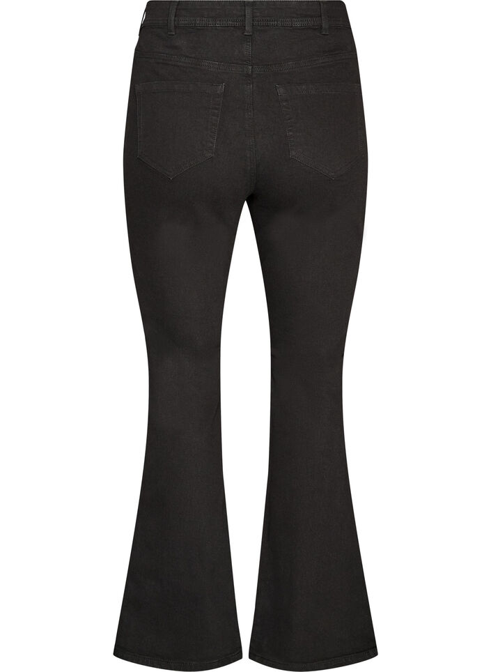 Hoch taillierte Jeans mit Bootcut, Schwarz, Packshot image number 1