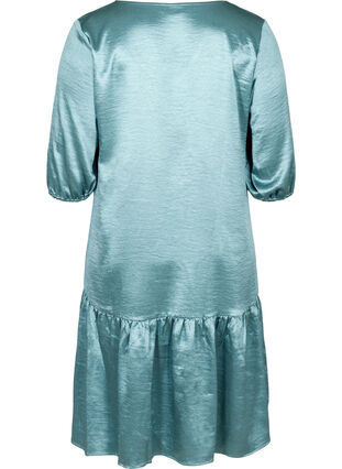 Shiny Kleid mit V-Ausschnitt, North Atlantic Shine, Packshot image number 1