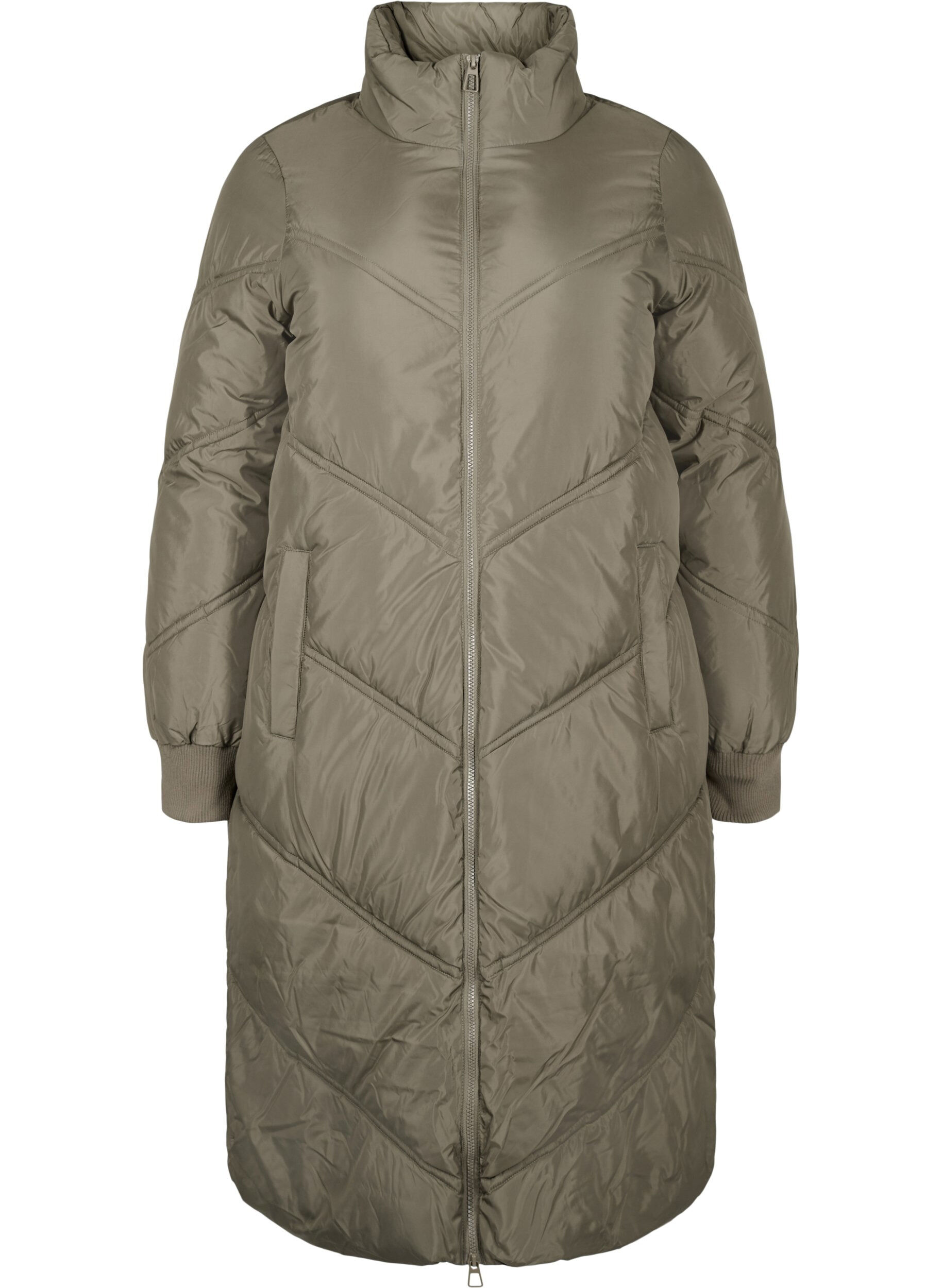 Zizzi Lange Pufferwinterjacke, Bungee Cord , Packshot image number 0