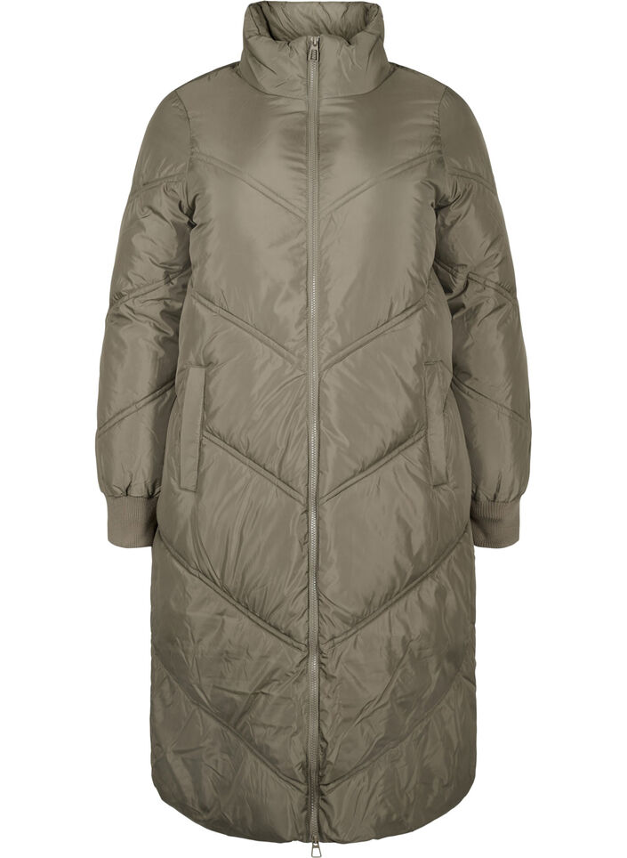 Lange Pufferwinterjacke, Bungee Cord , Packshot image number 0
