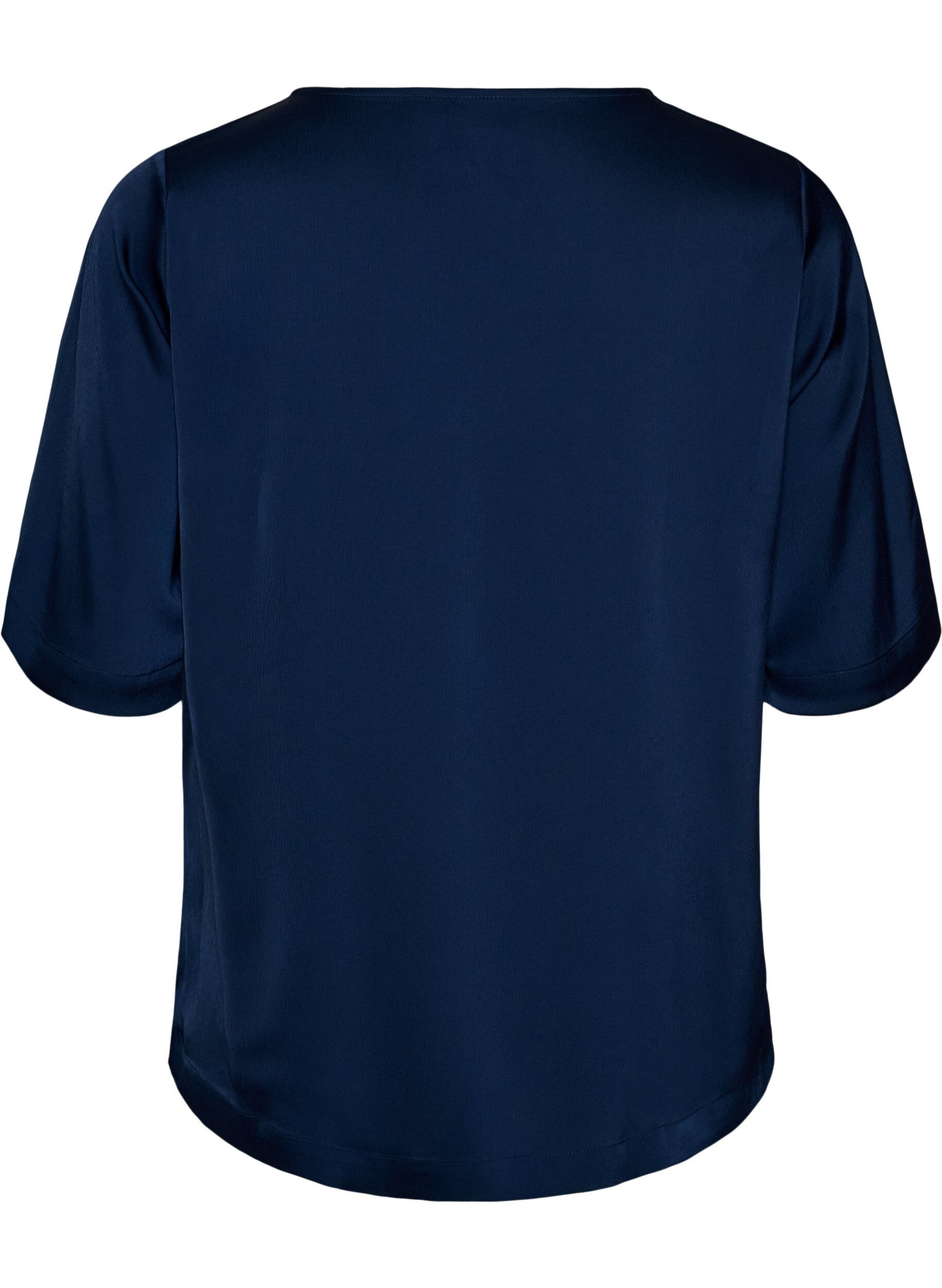 ZizziBluse aus Satin mit ellenbogenlangen &Auml;rmeln, Blau, Packshot image number 1