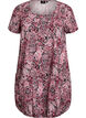 Kurz&auml;rmliges Baumwollkleid mit Aufdruck, Schwarz, Packshot image number 0