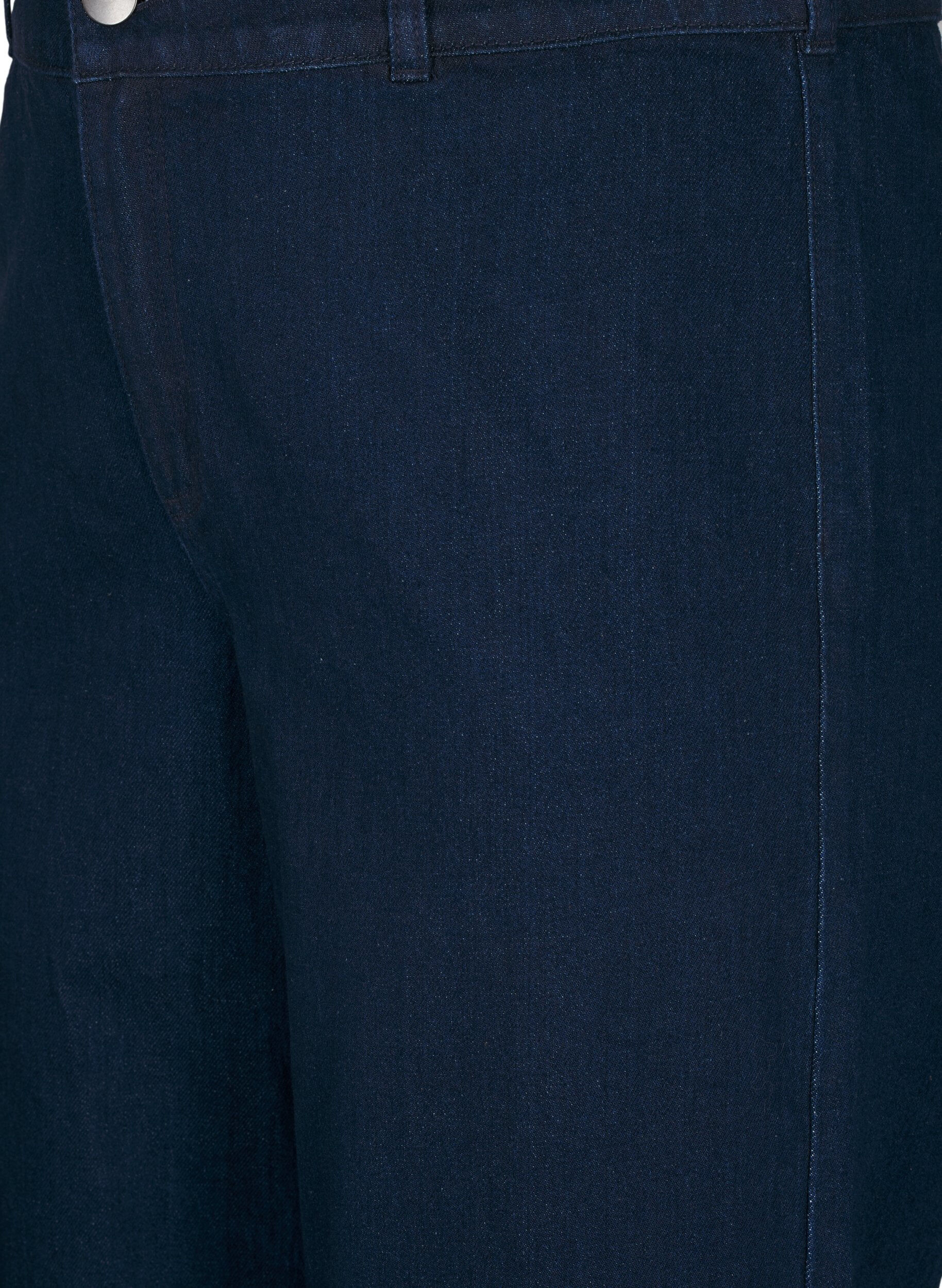 Zizzi Hoch taillierte Jeans mit weitem Bein, Blau, Packshot image number 2