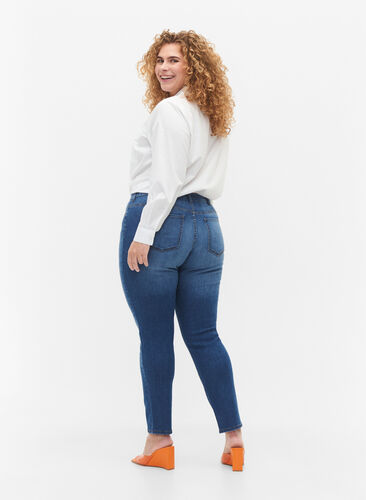 Emily Jeans mit regulärer Taille und schlankem Schnitt, Blue denim, Model image number 1