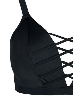 Bikini-Top mit Bänder-Details, Black, Packshot image number 2
