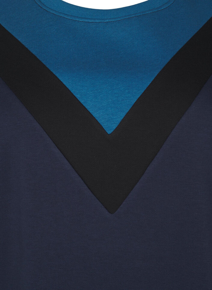 Langes Sweatshirt mit Farbblock, Navy B. Color Block, Packshot image number 2