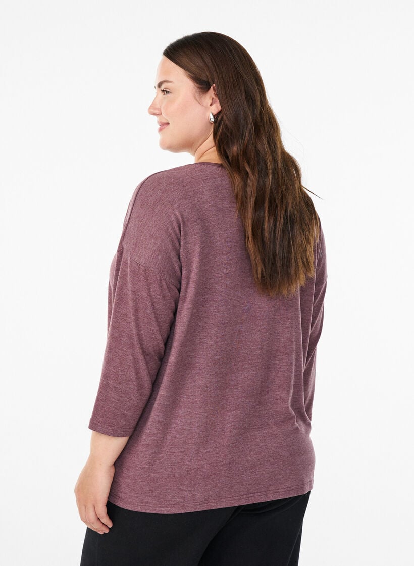 Bluse aus Jersey mit 3/4-&Auml;rmeln, Rot, Model image number 2