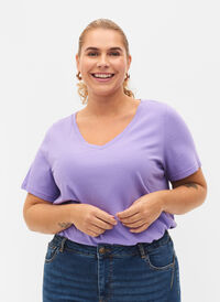 2er-Pack basic T-Shirts aus Baumwolle, Paisley Purple/Navy, Model