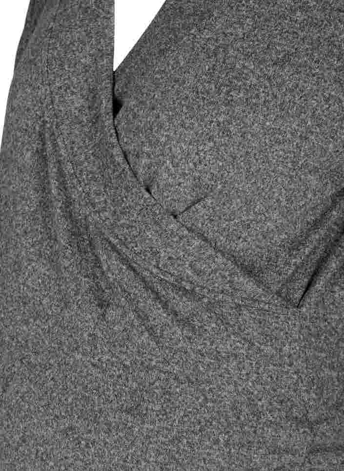 Schwangerschaftsbluse mit 3/4-Ärmeln und V-Ausschnitt, Dark Grey Melange, Packshot image number 2