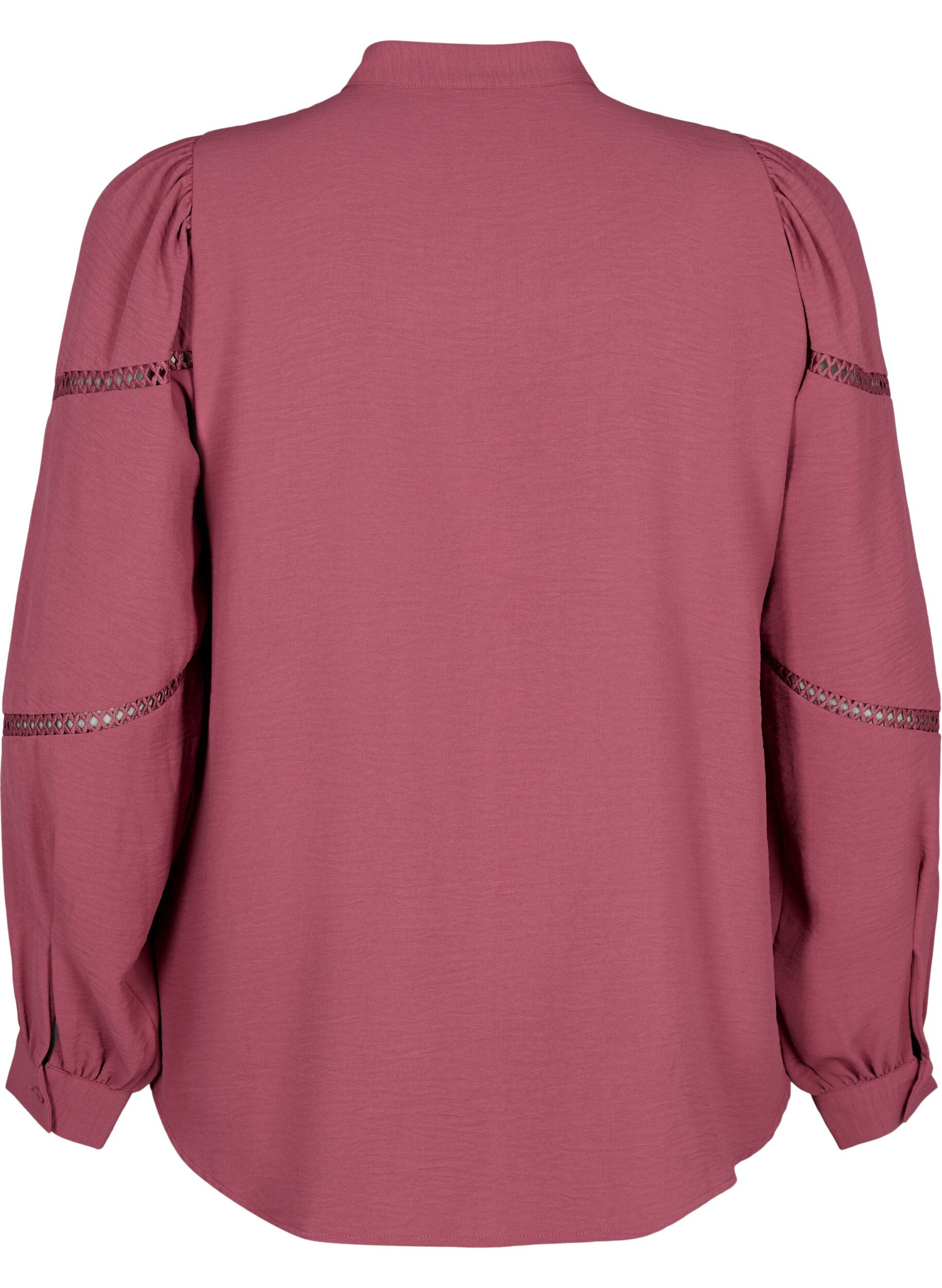Zizzi  Hemdbluse mit geh&auml;kelten Verzierungen, Dry Rose, Packshot image number 1