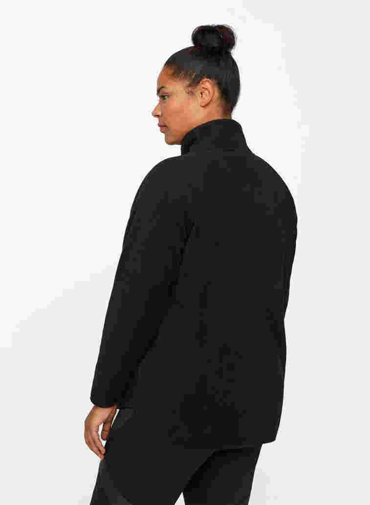 Fleece Cardigan mit Reißverschluss, Black, Model image number 1