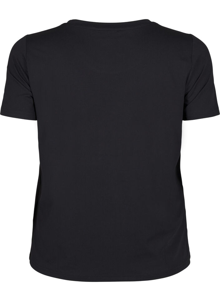Schmal geschnittenes Trainings-T-Shirt mit Rundhalsausschnitt, Black, Packshot image number 1