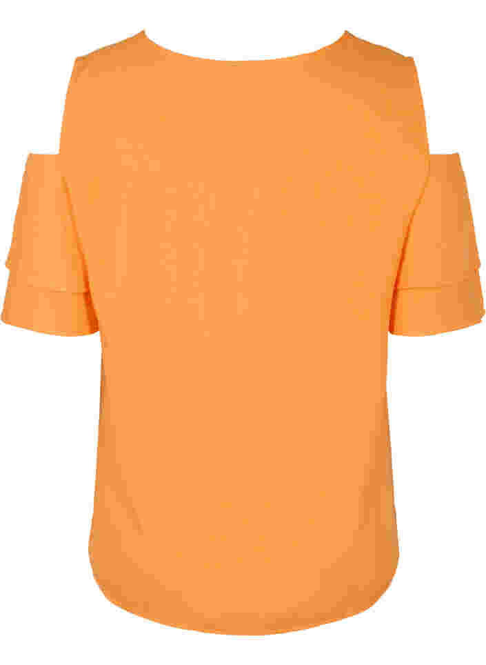 Kurzärmelige Bluse aus Viskose, Orange Peel, Packshot image number 1
